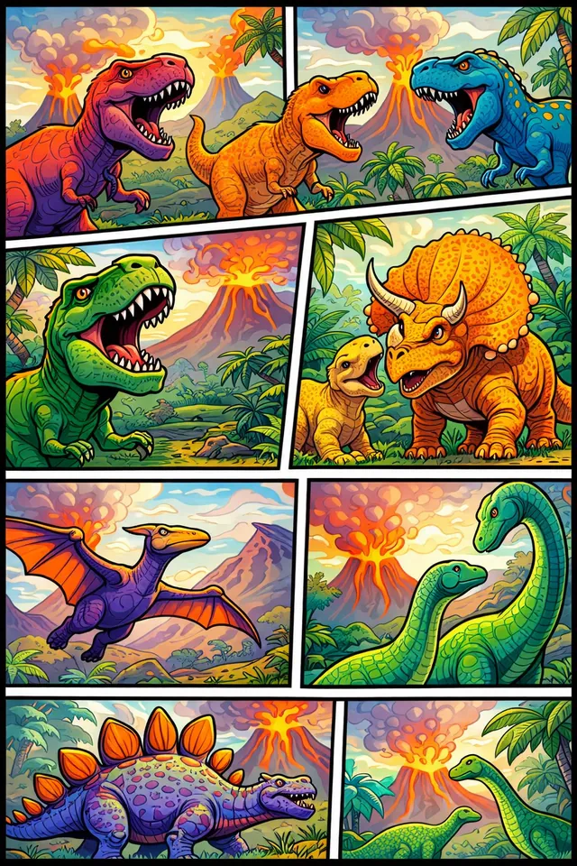 Arte de convite com dinossauros em estilo aventureiro